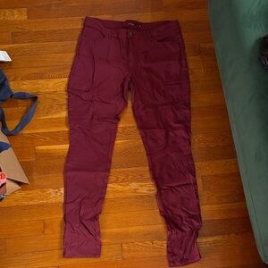 Prana Meme Burgundy Women's cargo hiking skinny Pants